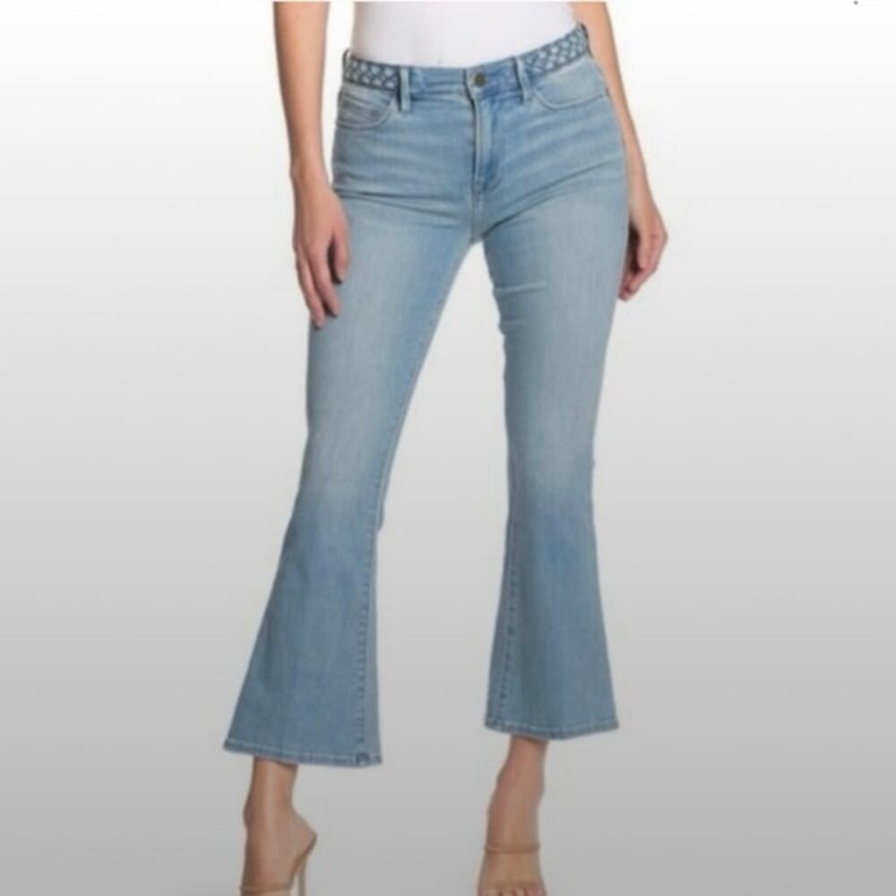 Frame Le Crop Boot Braided Waist Light Wash Kick Flare Jeans 24/00